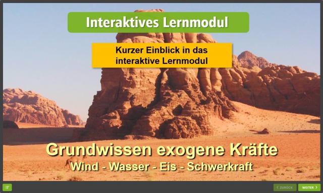 Grundwissen exogene Kräfte - Kurzvorschau des Lernmoduls